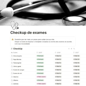 Template de Check up de Exames
