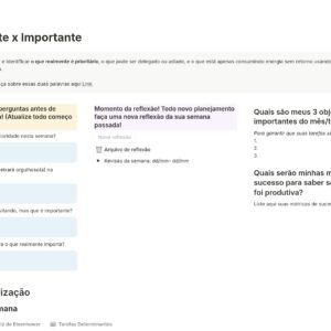 Planeje sua semana | Importante x Determinante