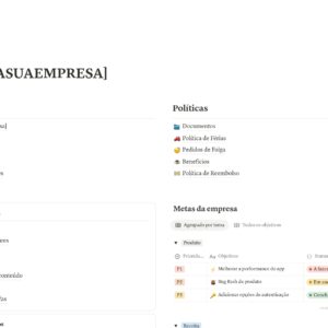 Seu negócio organizado| Template para empresas